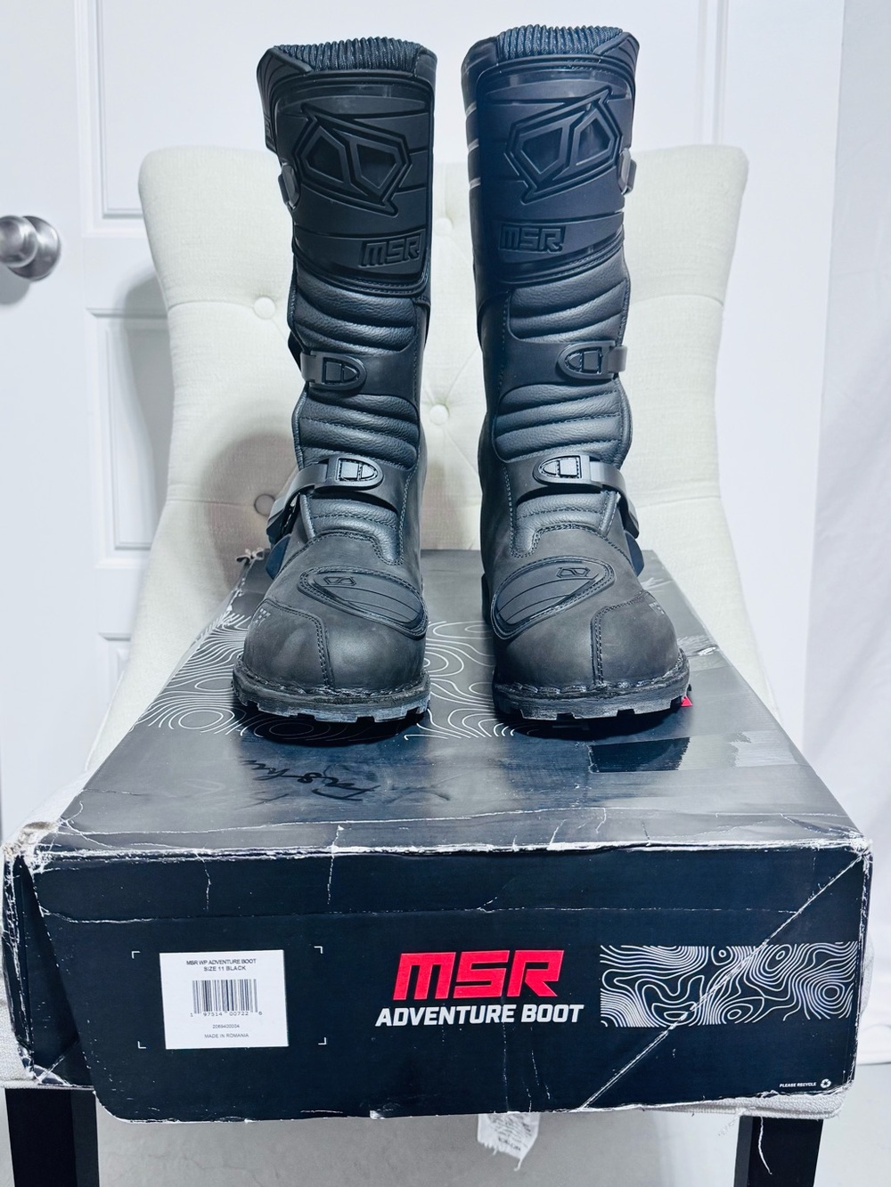 MSR Men's Black Adventure Boots - Tall Protective Motorcycle Boots